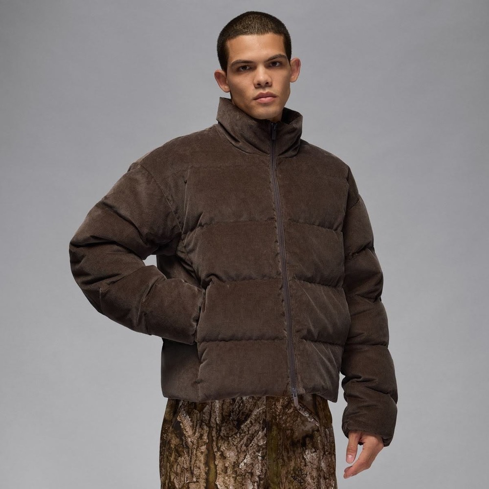 Mens Size XL Jordan Flight Down Corduroy Puffer Jacket Full Zip Brown HV0536-237